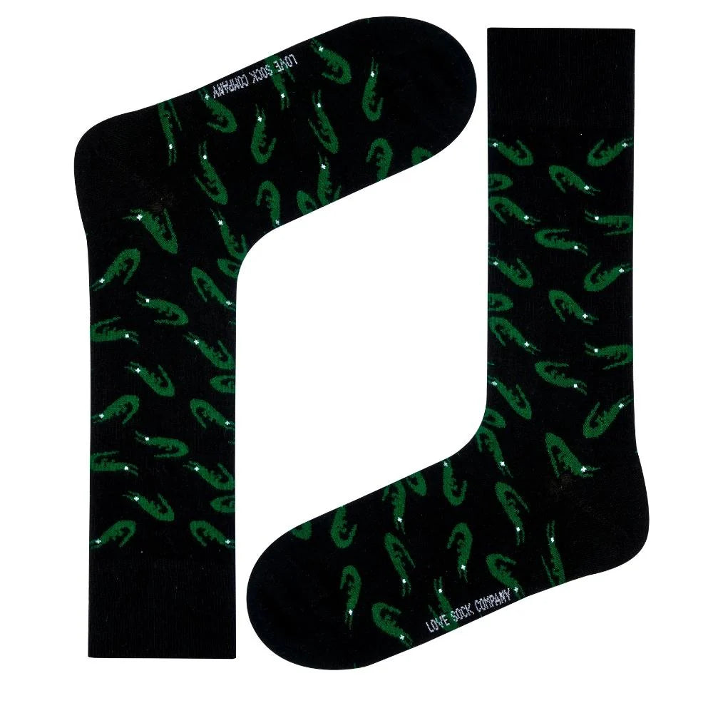 Alligator Novelty Socks Black (Unisex)