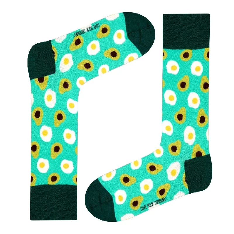 Avocado Eggs Novelty Socks Green (Unisex)