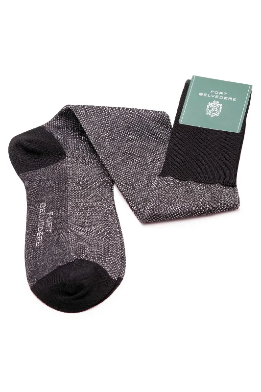 Black & White Two-Tone Formal Socks