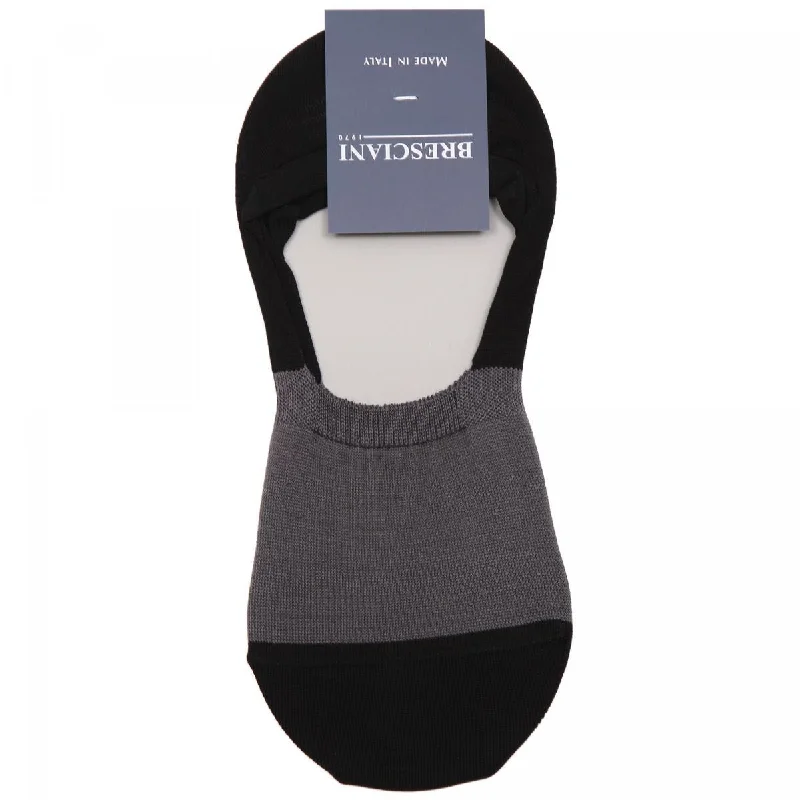 BRESCIANI Cotton/Nylon Bicolour Socks BLACK/GREY