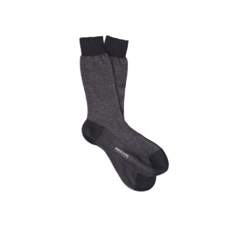 BRESCIANI Jacquard Cotton Socks GREY