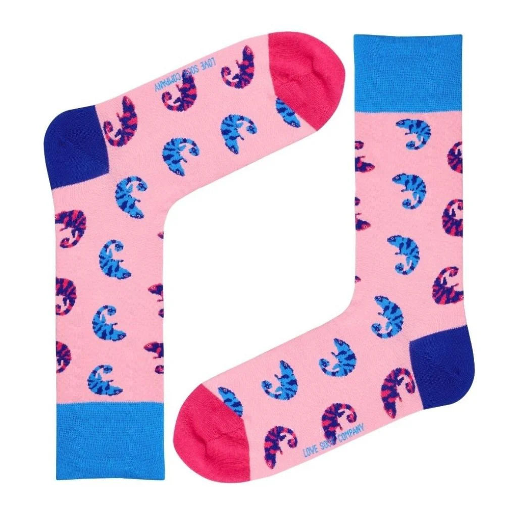 Chameleon Colorful Novelty Crew Socks (Unisex)