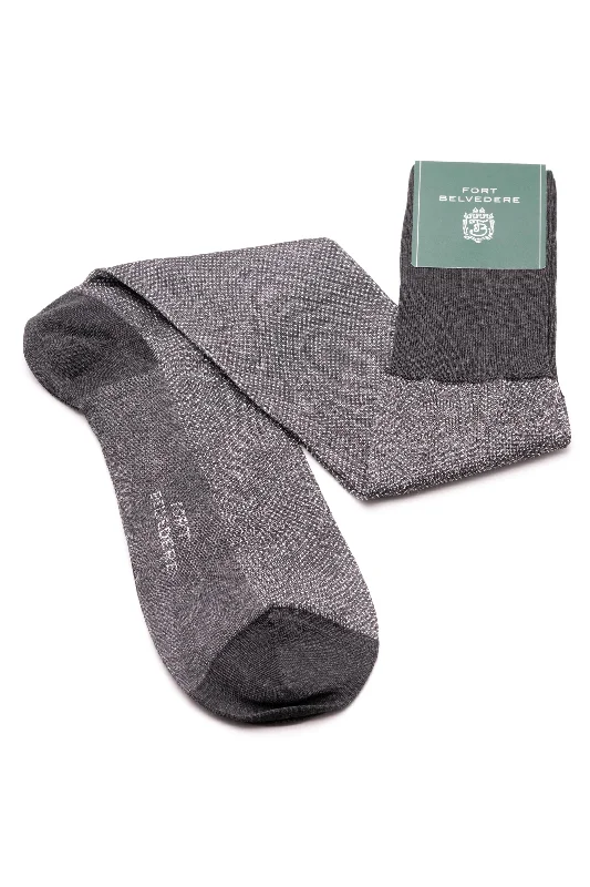 Charcoal Gray & White Two-Tone Solid Socks