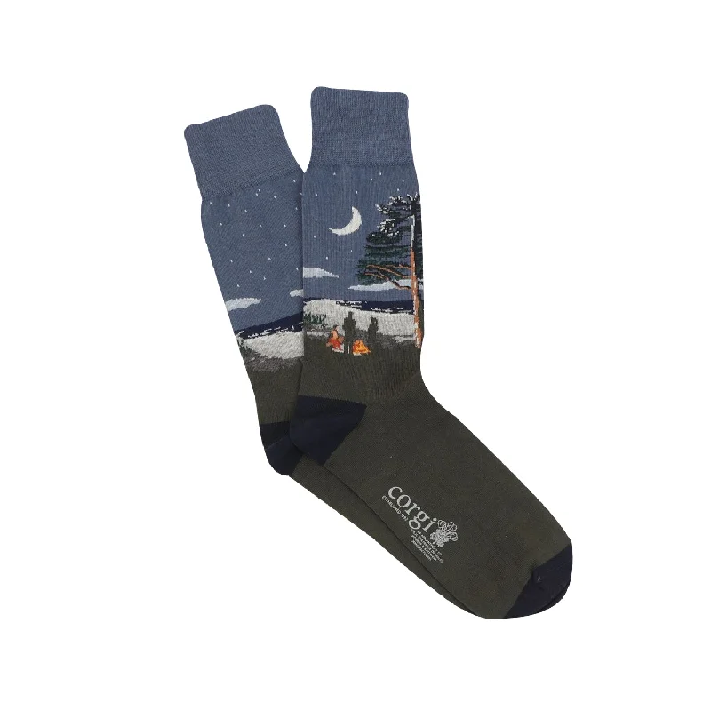 CORGI Campfire Socks BLUE/GREY/MULTI