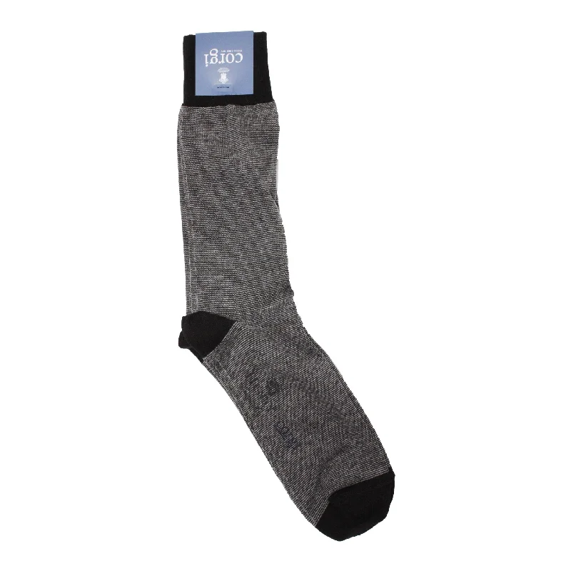 CORGI Light Weight Cotton Business Socks BLACK/GREY