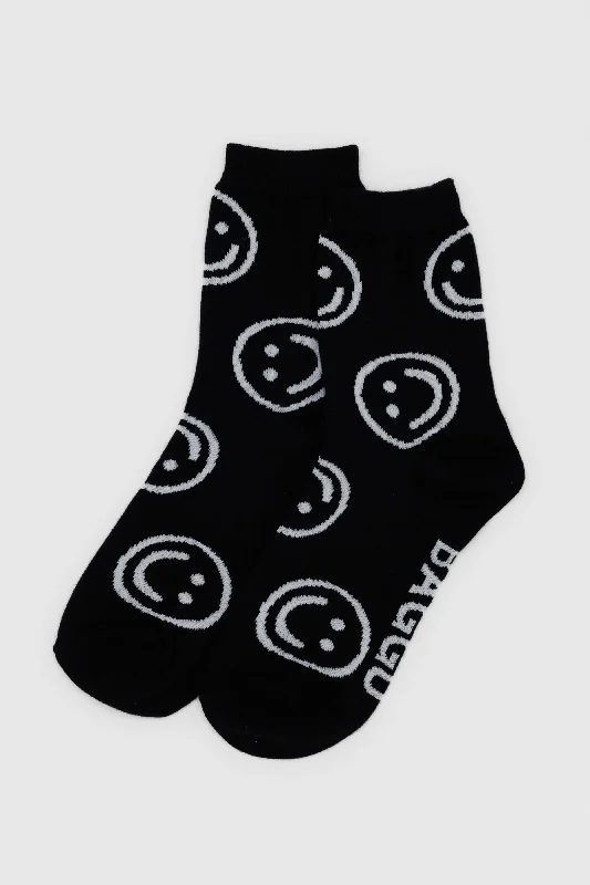 Crew Socks (Black Happy)