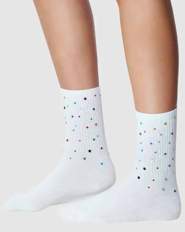 Crystal Cotton Socks - White