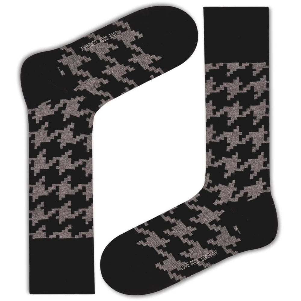 Houndstooth Men's Dress Socks (M)