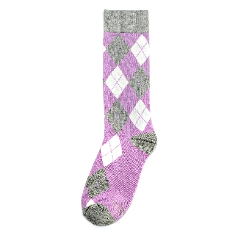 Lavender and Grey Argyle Socks