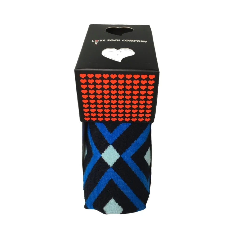 Patterned Men's Dress Socks Mirrors Blue (M)