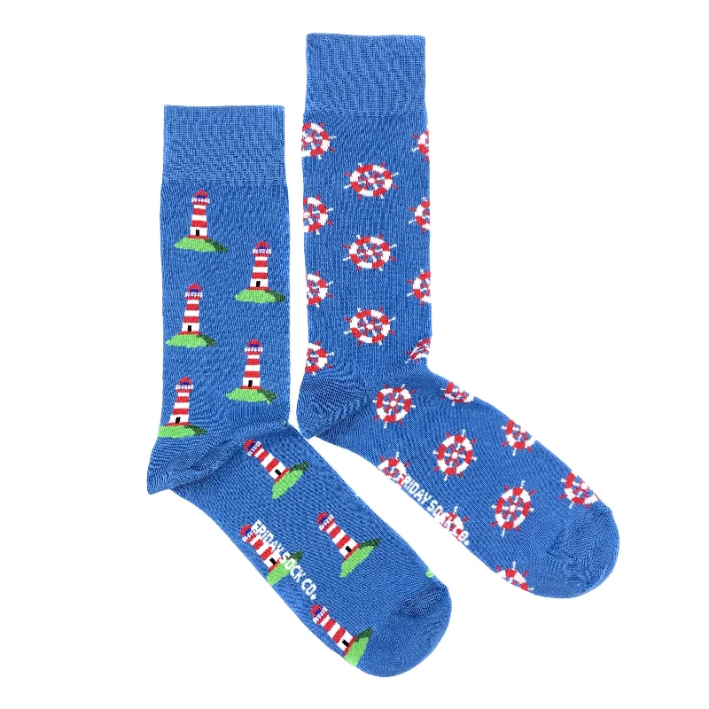 Men's Ship Wheel & Lighthouse Socks