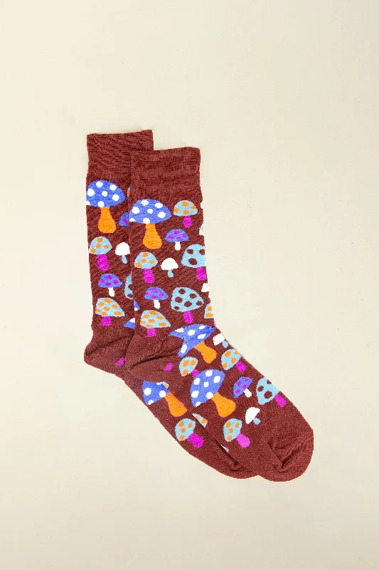 mens vintage mushroom socks