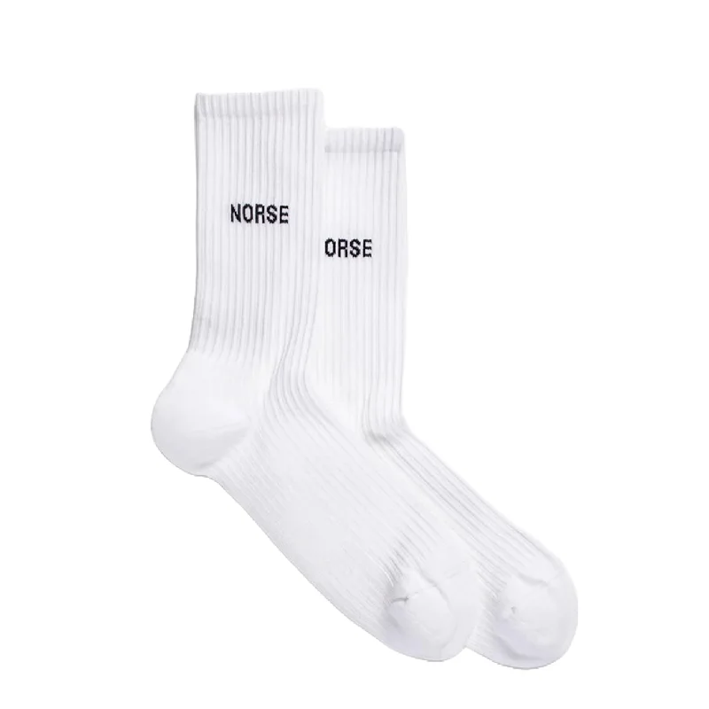 Norse Projects Bjarki Logo Sport Sock White