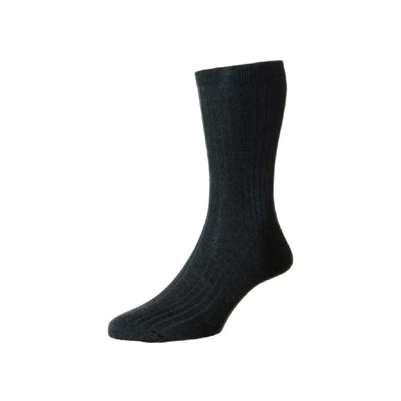 PANTHERELLA Pure Cotton 5X3 Rib Sock CHARCOAL