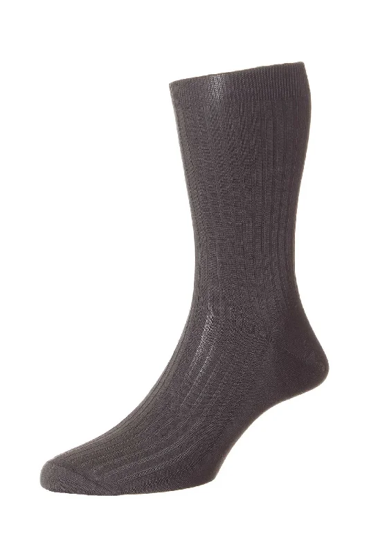 PANTHERELLA Pure Cotton Rib Sock DARK GREY