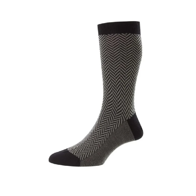 PANTHERELLA Herringbone Sock BLACK/WHITE