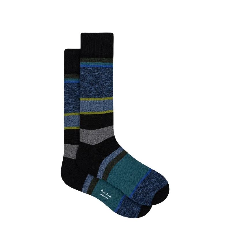 Paul Smith Colin Stripe Socks Black / Blue