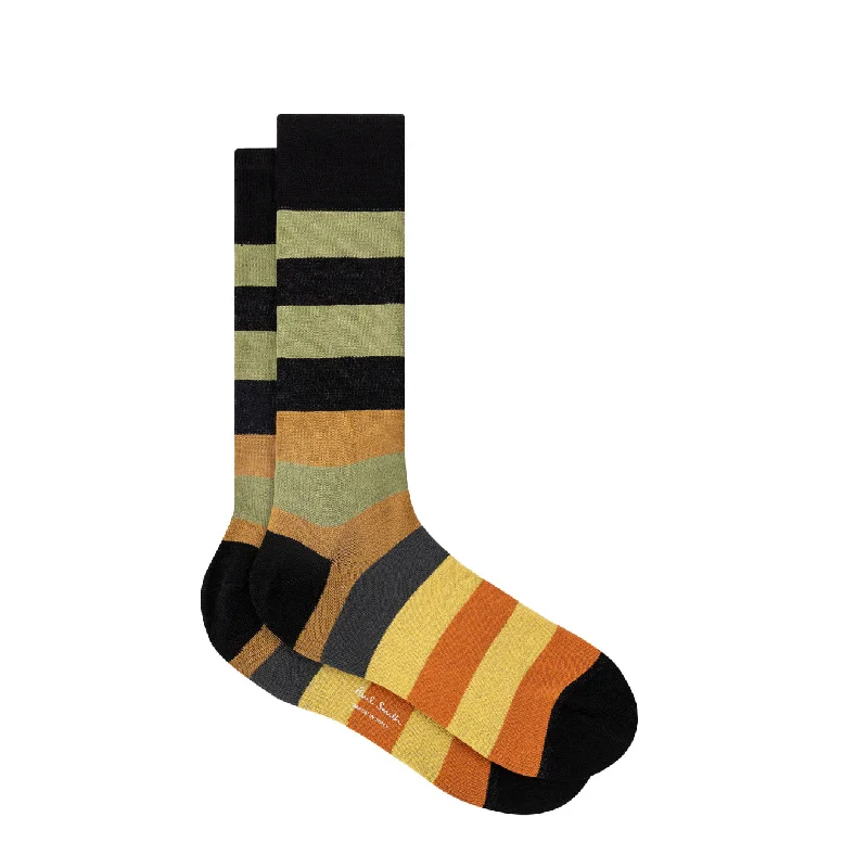 Paul Smith Cotton-Blend Stripe Socks Black