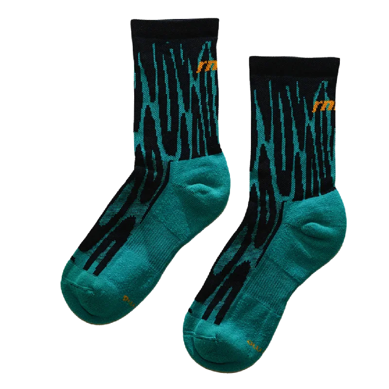 RNNR - Marathon Crew Sock - Drippy Cheetah Teal