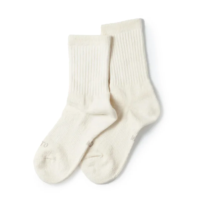 Rototo Double Face Mini Crew Socks Organic Cotton Ivory