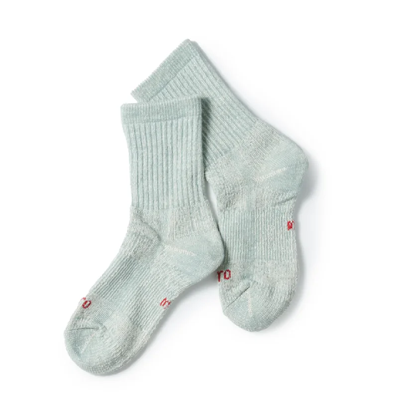 Rototo Double Face Mini Crew Socks Organic Cotton Light Blue