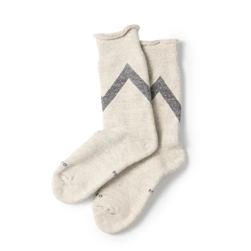 Rototo Raffy Sweat Socks Zig Zag  Gray