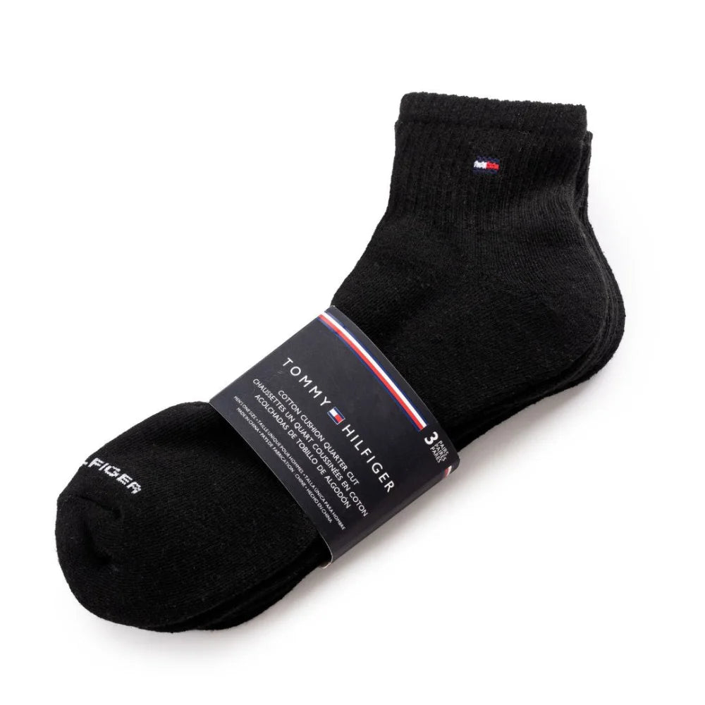 Tommy Hilfiger TH Quarter Top Socks 3-Pack - BLK