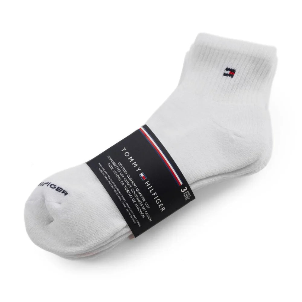 Tommy Hilfiger TH Quarter Top Socks 3-Pack - WHT