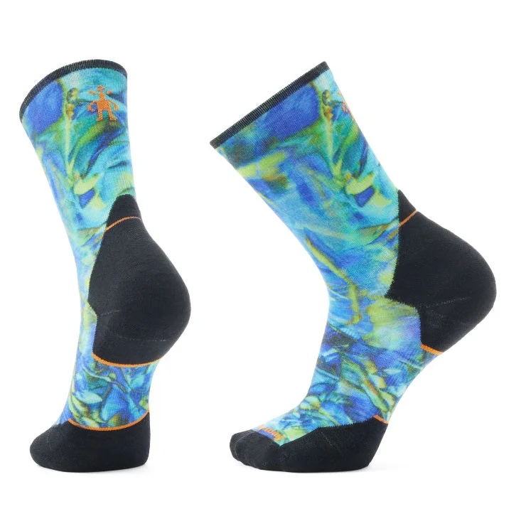 Trail Run Targeted Cushion Reflections Print Crew Socks