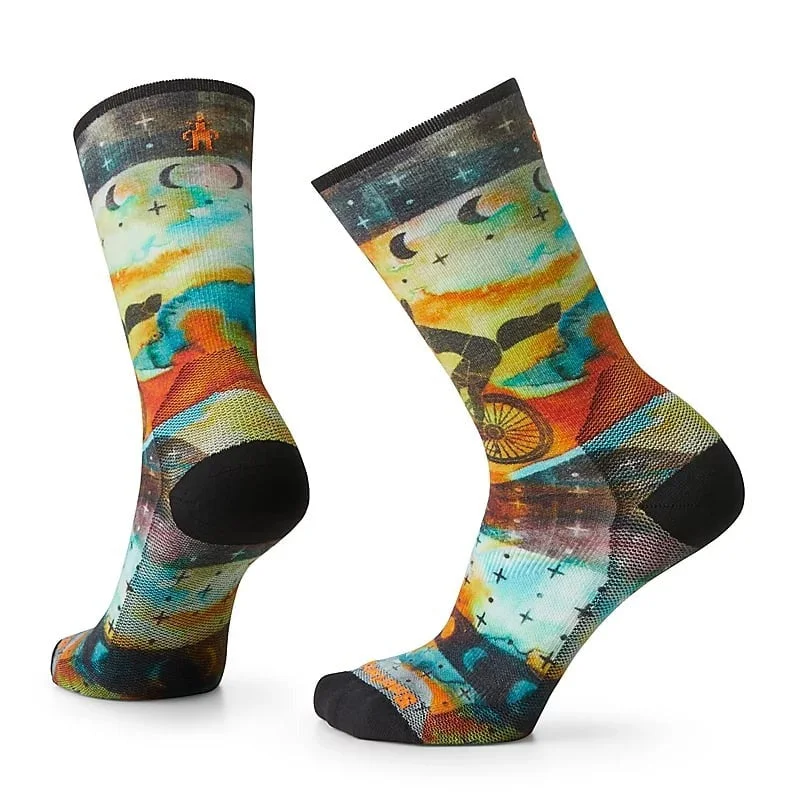 Women's Bike Zero Cushion Celestial Print Crew Socks