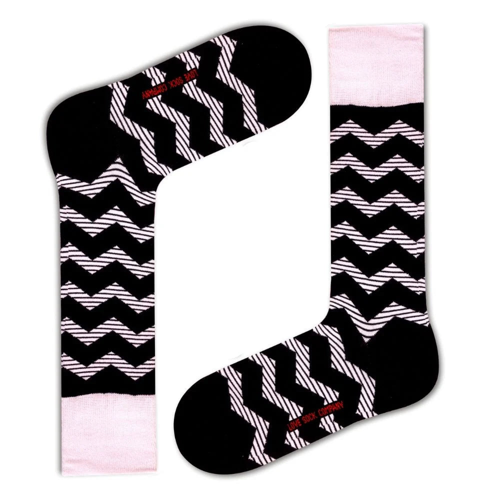 Zig Zag Men's Funky Striped Dress Socks Love Sock Company